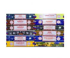 Confezione di incensi Satya - Assortitmento di 12 fragranze (Pack 5)