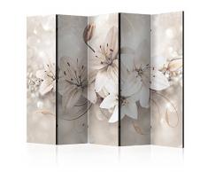 murando Paravento Fiori 225x172 cm Stampa bilaterale su tela in TNT 100% Non Trasparente Parete Divisoria Interno Separatore Stanza Pieghevole Decorazioni Giglio b-A-0285-z-c