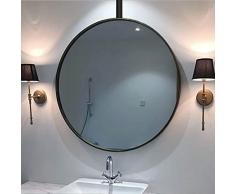 HYEYXKF Specchi Decorativi da Parete Rotondi Trasparenti pratici, Specchio Rotondo da soffitto Nero, Specchio da Bagno sospeso per casa o Hotel, Specchio da Trucco Galleggiante