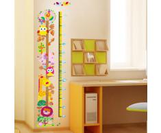 Rainbow Fox Vinile smontabile di PVC impermeabile altezza della tabella di Scala adesivi murali misura Gufo del fumetto Albero Crescita parete decalcomanie camera Inizio Art Decor bambini stanza della scuola materna.