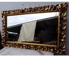 Marblechic - Specchio barocco in legno intarsiato cm 150x90 oro anticato mod. tommy