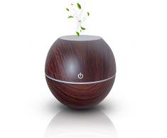 Diffusore di Oli Essenziali, Profumatore per Ambienti, Umidificatore Ambiente, 130 ML, Diffusore Ambiente, Diffusore Arredamento Casa, Vaporizzatore Oli essenziali, Diffusore Aromi, 7 Colori LED