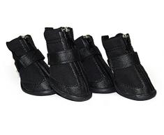 Cane Stivali Scarpe Golden retriever Stivali Antiscivolo indossabile Grande Grandi scarpe da cane Scarpe impermeabili 3 Colori 6 taglieccessori decorativi Soprammobili (Nero, XXL)