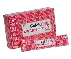 GOLOKA Natures incenso, Aroma: Rosa, Confezione da 12 Pezzi