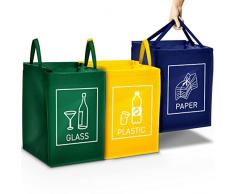 Set di sacchetto di immondizia bin separatore bidone dei rifiuti sistema di raccolta differenziata sistema di separazione differenziata ceneri spreco spazzatura 3 riciclo