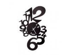 Arti & Mestieri Lupin - Orologio da Parete di Design 100% Made in Italy - in Ferro, 30 x 48 cm - Nero Goffrato