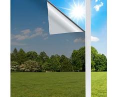 Coavas Pellicola per finestre unidirezionale, blocco solare, 105 x 390 cm, non adesiva, controllo del calore, pellicola solare statica e riduzione dellabbagliamento, anti UV, rimovibile, per casa e