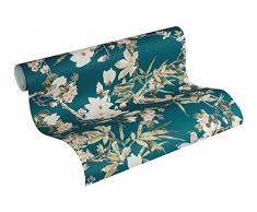 Michalsky Living 364984 36498-4 - Carta da parati in tessuto non tessuto, motivo floreale, 10,05 m x 0,53 m, colore blu, verde, rosa