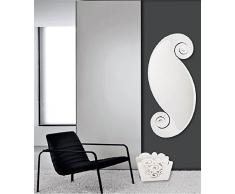 Arti & Mestieri Circe - Specchio Ovale di Design 100% Made in Italy - in Ferro, 55 x 130 cm - Bianco Neve