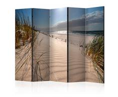 murando Paravento Spiaggia Mare 225x172 cm Stampa bilaterale su Tela in TNT 100% Non Trasparente Parete Divisoria Interno Separatore Stanza Pieghevole Decorazioni re Paysage c-B-0340-z-c