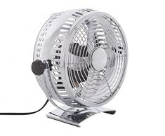 Beliani Ventilatore da Scrivania Piccolo Accessiorio Decor 24 cm Argento Ribble