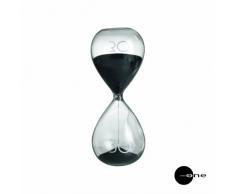 Mascagni Clessidra in Vetro con Sabbia Nero Scuro 8Â x 20Â cm 30Â Minuti