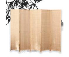 HXCD Paravento, Paravento in Legno massello, Paravento, bambù, Parete divisoria, mobili per la Privacy, per Patio, 4 Colori a Scelta (Colore: B, Dimensioni: 5 Pannelli)