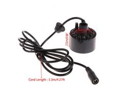 lunji Mist Maker ultrasonico, 12 LED luce colorata Fogger aria umidificatore atomizzatore Fontana di acqua Pond Indoor Outdoor