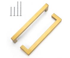 LONTAN 15 Pezzi Maniglie per Mobili da Cucina 160mm Maniglie Cucina Maniglie Armadio Maniglie Cassetti Maniglia Ottone Acciaio Inox Maniglie per Mobili Vintage Maniglie per Sportelli Cucina