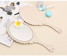 Jinzhicheng vintage ovale motivo floreale specchio trucco comò specchio a mano