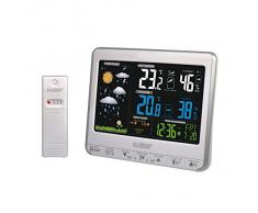 La Crosse Technology WS6826WHI-SIL - Stazione meteo con schermo a colori, colore: Argento/Bianco