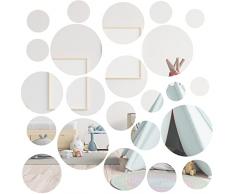 duisoad 64 Pezzi Adesivo Specchio Circolare 3D Acrilico Rotondo Specchio Adesivo Specchio Cerchio per Decorare il Soggiorno la Camera da Letto lo Studio