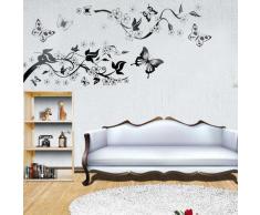 WALL STICKER CARTA PARATI ADESIVO DECAL FARFALLE FIORI