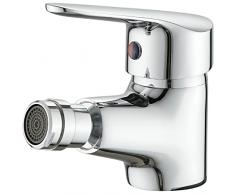 Maynosi Miscelatore Monocomando per Bidet, Bidè per Lavabo, Rubinetto Bidet con Tubo, Beccuccio Regolabile, Design Semplice e Dimensioni Compatte, in Ottone (Cromo)