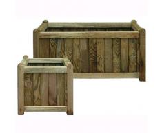 Fioriera Da Giardino Lasa In Legno Di Pino Impregnato Mod. Diamante 40X40Xh.40Cm