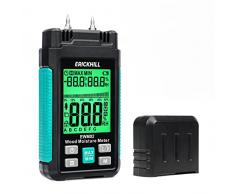 Misuratore di Umidità, ERICKHILL Rilevatore di Igrometro a Pin con 7 Modalità, Display LCD da 2,25 con Retroilluminazione a 3 Colori, Rilevatori di Umidità per Legno e Materiali da Costruzione.