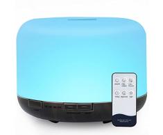500ml Diffusore di Oli Essenziali, Senza BPA Umidificatore ad Ultrasuoni con Telecomando e 7 Diverse Luci -Spegnimento Automatico Senza Acqua