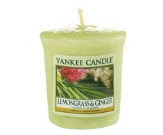 YANKEE CANDLE Samplers Candele Votive Lemongrass & Ginger, Cera, Verde, 4.6x4.5x5 cm