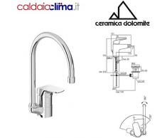 Ceramica Dolomite B5122AA Base Miscelatore monocomando lavello bocca tubolare, cromato