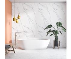 BuerHomie Carta da parati Moderna Adesiva, Marmo bianca, 60 cm x 5 m, per decorazione da parete, mobili, cucina, bagno