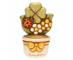 THUN - Vasetto soprammobile con Quadrifoglio e Coccinella - Buona Fortuna