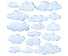 DECOWALL DW-1702 Nuvole Adesivi da Parete Decorazioni Stickers Murali Soggiorno Asilo Nido Camera Letto per Bambini decalcomanie