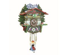 Trenkle ISDD Kuckulino Black Forest TU 2024 PQ - Orologio in Miniatura con Movimento al Quarzo e Chiamata a cucù Casa Svizzera Multicolore, Batteria Inclusa