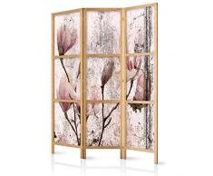 murando Paravento Fiori 135x171 cm 3 parti Stampa unilaterale su tela in TNT Parete Divisoria Interno Separatore Stanza Pieghevole Decorazioni Legno Giappone b-C-0389-z-b