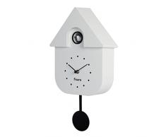 Fisura - Orologio cucù bianco con quadrante nero. Orologio moderno a pendolo. Orologio da parete originale da regalare. 3 batterie AA non incluse. 21,5 x 8 x 41,5. Plastica ABS.