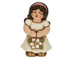 THUN - Soprammobile Bimba con Giglio Prima Comunione - Bomboniere Comunione - Linea Cerimonia - Formato Piccolo - Ceramica - 4 x 3,5 x 7 h cm