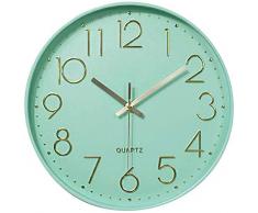 Taodyans Moderno Orologio da Parete Silenzioso Orologio da Cucina Quarzo da 30 cm (Menta verde)
