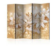 murando Paravento Fiori 225x172 cm Stampa bilaterale su tela in TNT 100% Non Trasparente Parete Divisoria Interno Separatore Stanza Pieghevole Decorazioni Giglio b-A-0306-z-c