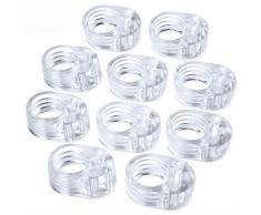 10PZ Fermaporte per Maniglie in PVC - HAUSPROFI Gommini Fermaporta Maniglia Trasparente per Proteggere la Porta e il Muro - Tipo O