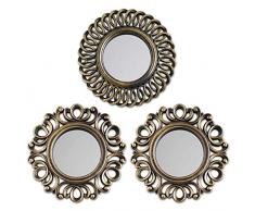 BONNYCO Specchio da Parete 3 Pezzi Specchio per Decorazioni Casa, Camera da Letto e Soggiorno | Specchio Rotondo da Parete Decorativo e da Appendere | Idee Regalo Originali Donna e Mamma