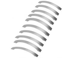 Set di 10 maniglie per porta di cucina, cromate, maniglia per mobili da cucina, distanza del foro: 128 mm