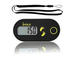 Mini contapassi elettronico,pedometro da Passeggio a Clip,Pedometro Digitale 3D,Pedometro Sportivo Portatile,Pedometro Multifunzione,contapassi accurato,Contapassi Sportivo (Nero-A)