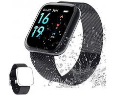 Connected Watch Donna Uomo Smartwatch Sport Watch Pedometro Cardiofrequenzimetro Smart Watch Impermeabile Cronometro Allarme（AF02）