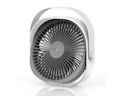 LaHuko USB Ventilatore da Scrivania, 20cm Portatile Ventilatore da Tavolo Ricaricabile, Silenzioso Ventilatori Personali per Casa Ufficio Auto Outdoor e Viaggi(3 Velocità, 2000mAh, Rotazione 360°)