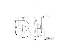 Grohe 19549002 Miscelatore Monocomando ad Incasso per Doccia, Parte Esterna, Cromo