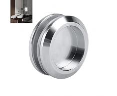 KLEHOPE Maniglie Incasso Rotondo, 58mm Maniglie per Porte Doccia, in Acciaio Inox, Maniglia Vetro Scorrevole per Porte Scorrevoli, Porte in Vetro, Porte Camera da Letto e Cassetti