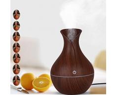 Luoluoluo Vaporizzatore Ambiente,Diffusore di Aromi,Aromaterapia Diffusore - 7 color Air aroma olio essenziale diffusore LED ad ultrasuoni aroma aromaterapia umidificatore 130ml (marrone)