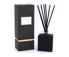 Kyto Bacchette profumate in vetro con elegante custodia in pelle, diffusore, profumo per ambienti, set regalo, vaniglia e mandorle, cedarwood e vaniglia, bergamotto e fig (Night in The Sky)