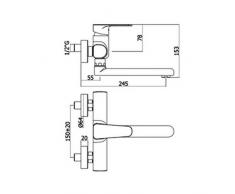 MISCELATORE LAVELLO CUCINA A MURO SLY PAFFONI SY161 CR