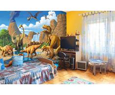 Dinosauro Fotomurale- Dino tappezzeria da parete- XXL dinosauro decorazione da parete -quadro cameretta dei bambini 336 cm x 238 cm